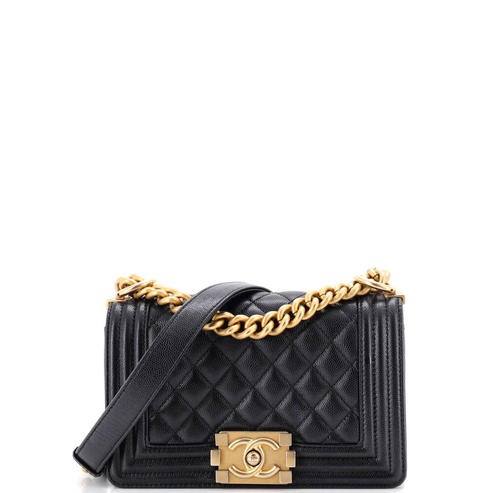 Chanel Small Boy Flap Bag Quilted Caviar